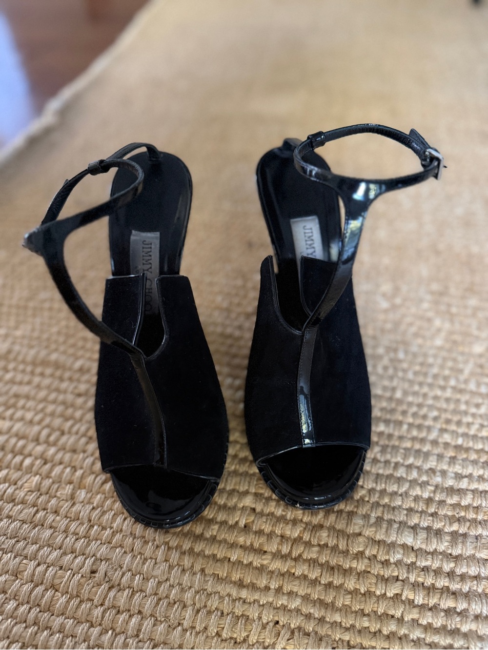 Jimmy Choo Suede and Patent Leather Heels
